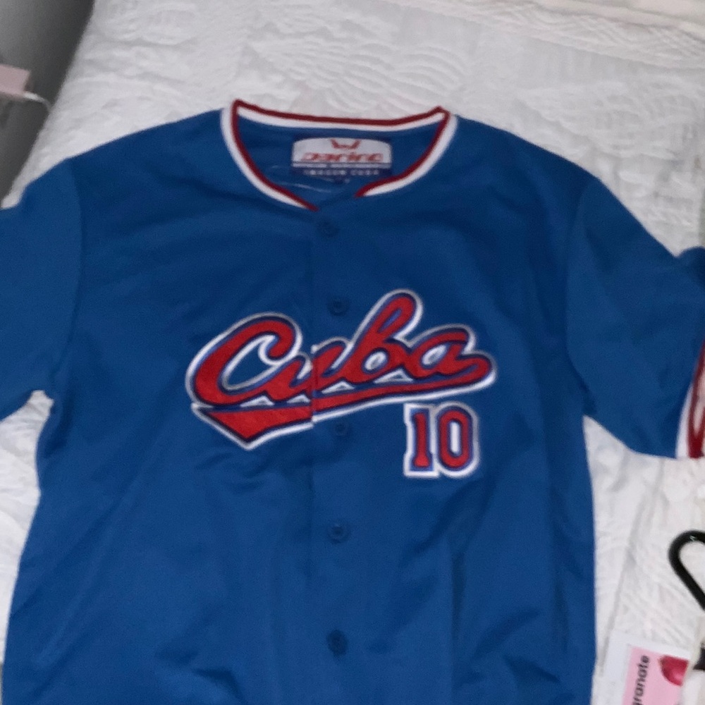 Cuba Blue Men's Baseball Jersey